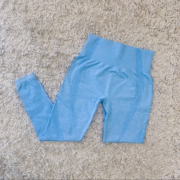 3Pc Blue Vital Seamless Set (Shorts,Leggings,Top) - Picture 3 of 4
